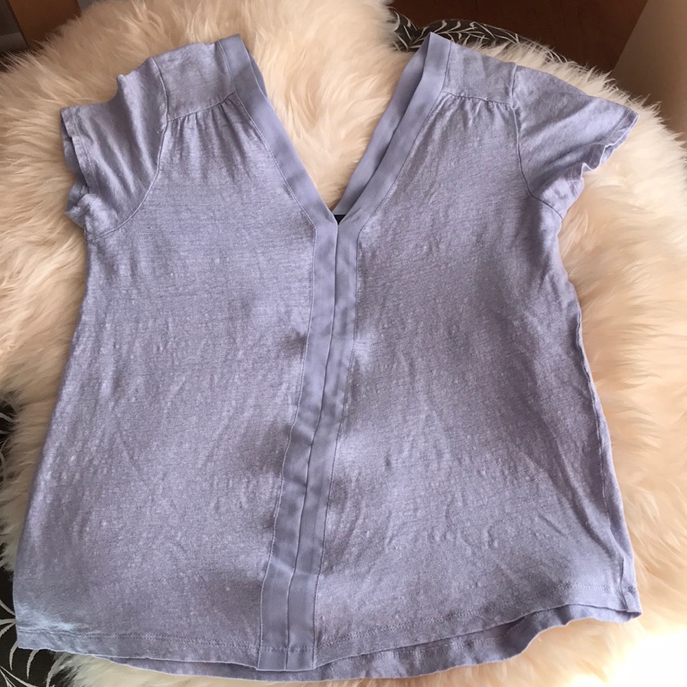 Linen v neck front and back top